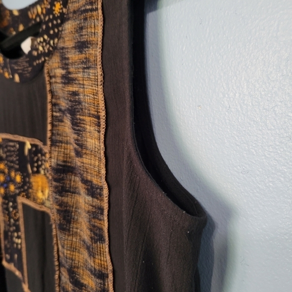 Vntg C.M. Shades Long Patchwork Dress Size Large? - Picture 9 of 11